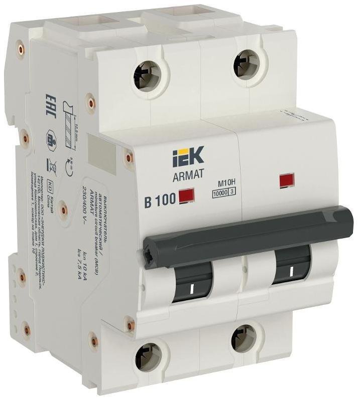 IEK AR-M10H-2-B100 Автоматический выключатель двухполюсный M10H 2P B 100A ARMAT