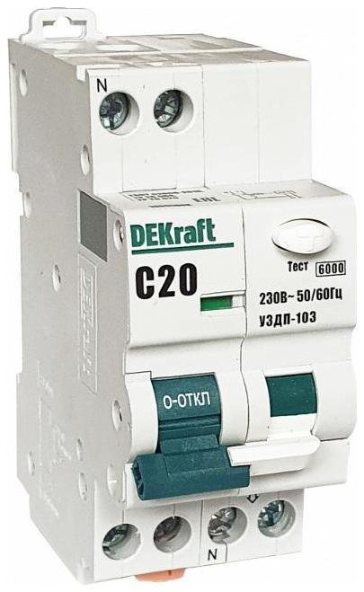 DEKraft 19088DEK Устройство защиты от дугового пробоя 1P+N 10A х-ка C УЗДП-103 6кА