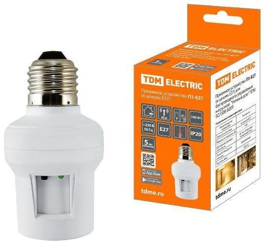 TDM electric SQ1508-0209 Приемное устройство П1-Е27 (в цоколь Е27) для беспроводного управления нагрузкой "Уютный дом"