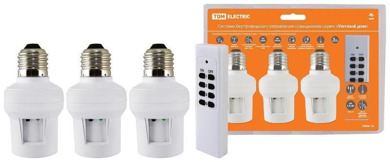 TDM electric SQ1508-0202 Комплект для беспроводного управления освещением ПУ3-П1.3-Е27 (3 приемника) "Уютный дом"