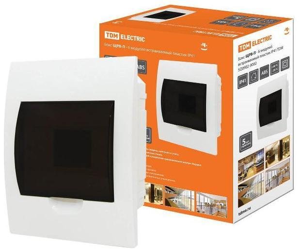 TDM electric SQ0902-0002 Бокс пластиковый встраиваемый ЩРВ-П-6 модулей IP40