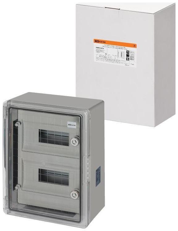 TDM electric SQ0933-0216 Бокс пластиковый навесной ЩРН-П-24 модуля, прозр. крышка, ABS, IP65, от -45 до +75 °С (300х400х170)