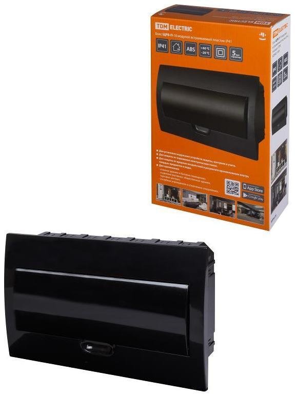TDM electric SQ0902-1005 Бокс пластиковый встриваемый ЩРВ-П-18 модулей IP41, Антрацит