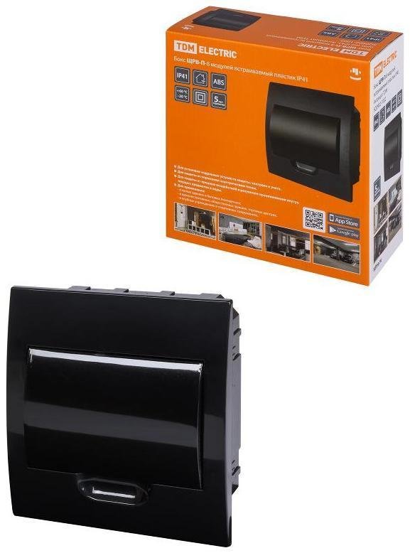 TDM electric SQ0902-1002 Бокс пластиковый встриваемый ЩРВ-П-8 модулей IP41, Антрацит