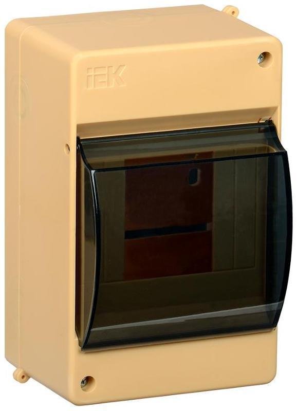 IEK MKP42-N-04-30-12-S Корпус пластиковый навесной на 4 модуля КМПн 2/4 146х96х83мм IP30 сосна с прозрачной крышкой KREPTA 3| MKP42-N-04-30-12-S