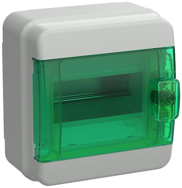 IEK TF5-KP72-N-06-65-K03-K06 Корпус пластиковый навесной на 6 модулей КМПн-6 IP65 зеленый прозрачная дверь TEKFOR [в упаковке 4, цена за 1 шт]