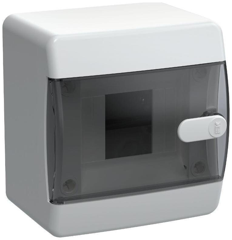 IEK UIC-KP12-N-04-41-K01 Корпус пластиковый навесной на 4 модуля ЩРН-П-4 IP41 черная прозрачная дверь UNION Compact [в упаковке 8, цена за 1 шт]