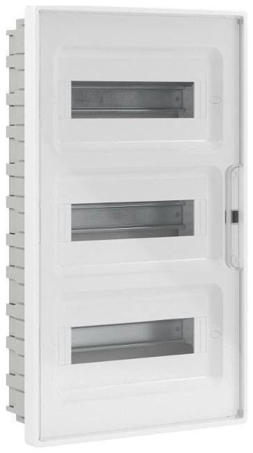 DKC F36B3WT Щиток 36 мод встраиваемый для полых стен FRAME, белый, с прозрачной дверцей, с 4 шинами PEN (2шт на 8 отв. и 2шт на 10 отв.)