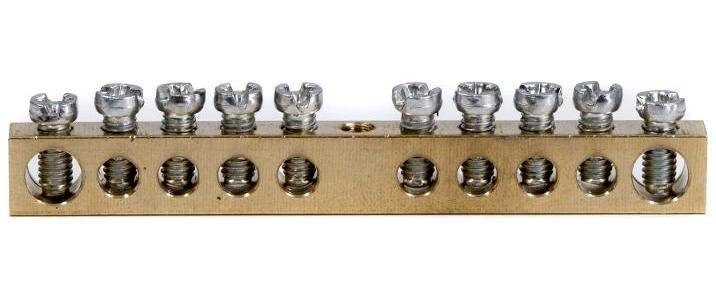 DKC F10AB011 Шина латунная на 10 отв(2х6мм, 8х4мм) [в упаковке 10, цена за 1 шт]