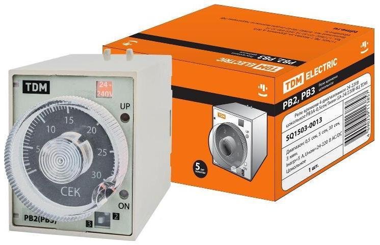 TDM electric SQ1503-0013 Реле времени РВ3A-0,5сек/3мин-5A-24/220В-8Ц
