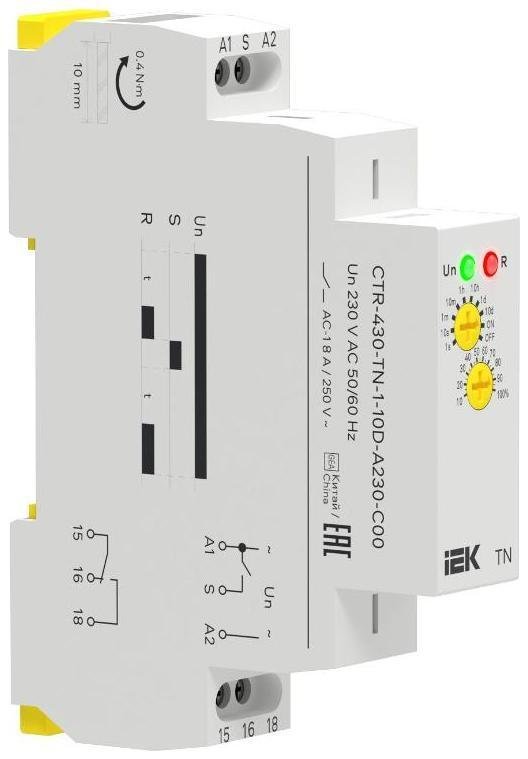 IEK CTR-430-TN-1-10D-A230-C00 Реле задержки включения TN 1 конт. 230В AC
