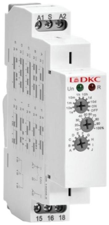 DKC DRM-TM-1-240 Реле времени многофункциональное, конфигурация контакта 1CO, AС/DC 12-240В