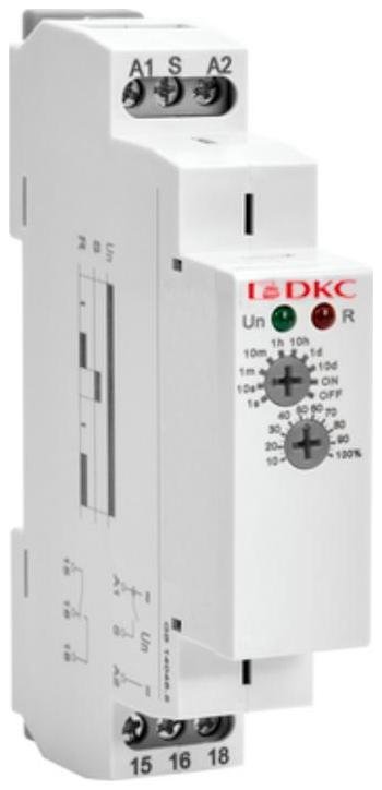 DKC DRM-TB-1-240 Реле времени, задержка выключения, конфигурация контакта 1CO, AС/DC 12-240В