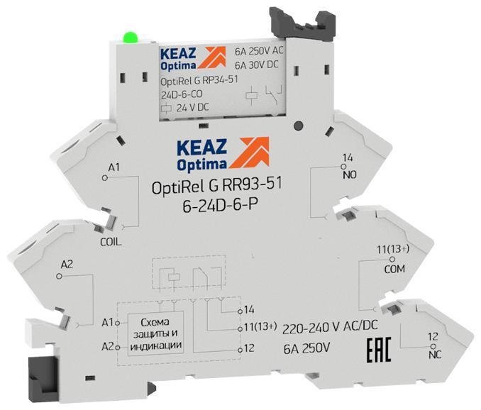 КЭАЗ 280994 Релейный модуль OptiRel G RM38-61-110-125U-6-P-CO| [в упаковке 10, цена за 1 шт]