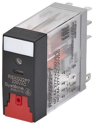 Systeme Electric RSXG22P7 Реле 8A 2CO 230VAC тест кнопка LED
