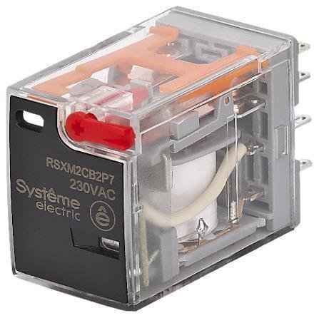 Systeme Electric RSXM2CB2P7 Реле 10A 2CO 230VAC тест кнопка LED