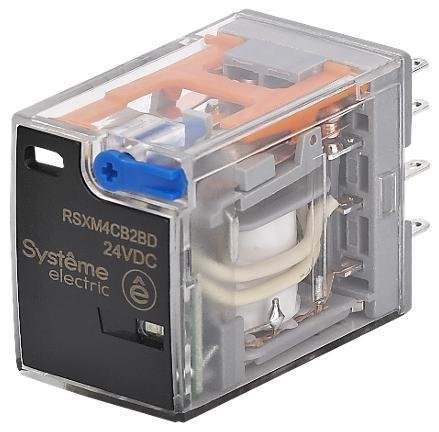 Systeme Electric RSXM4CB2BD Реле 5A 4CO 24VDC тест кнопка LED
