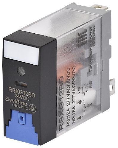 Systeme Electric RSXG12BD Реле 12A 1CO 24VDC тест кнопка LED