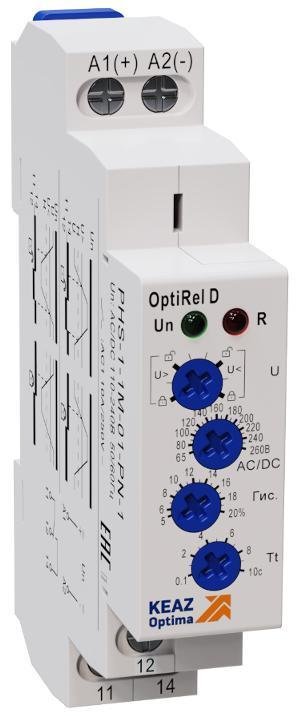 КЭАЗ 332004 Реле контроля фаз OptiRel D PHS-1-1M-01-PN-1 повышенного или пониженного 1Ф 1СО