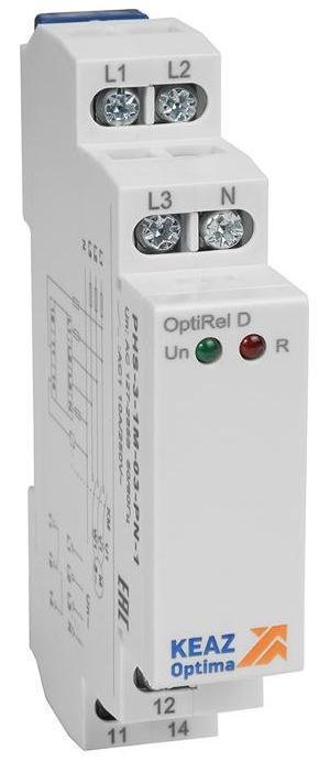 КЭАЗ 331993 Реле контроля фаз OptiRel D PHS-3-1M-03-PN-2 чередования обрыва фаз 3Ф+N 2СО