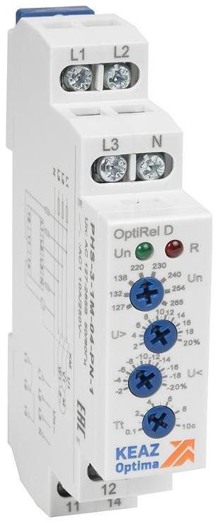 КЭАЗ 331999 Реле контроля фаз OptiRel D PHS-3-1M-05-PP-2 повышенного/пониженного асимметрии 3Ф 2СО