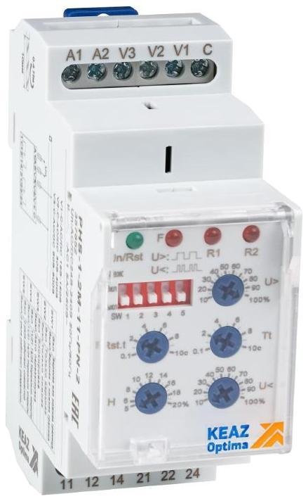 КЭАЗ 357852 Реле контроля фаз OptiRel D PHS-1-2M-11-PN-2 с внешним питанием 2СО