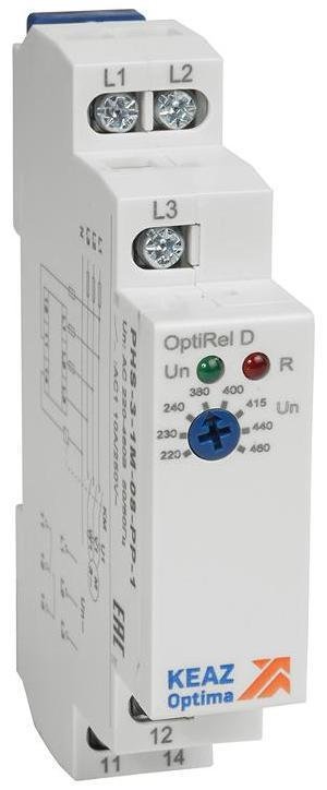 КЭАЗ 331992 Реле контроля фаз OptiRel D PHS-3-1M-08-PP-1 без настр повышенного/пониженного асимметрии 3Ф 1СО