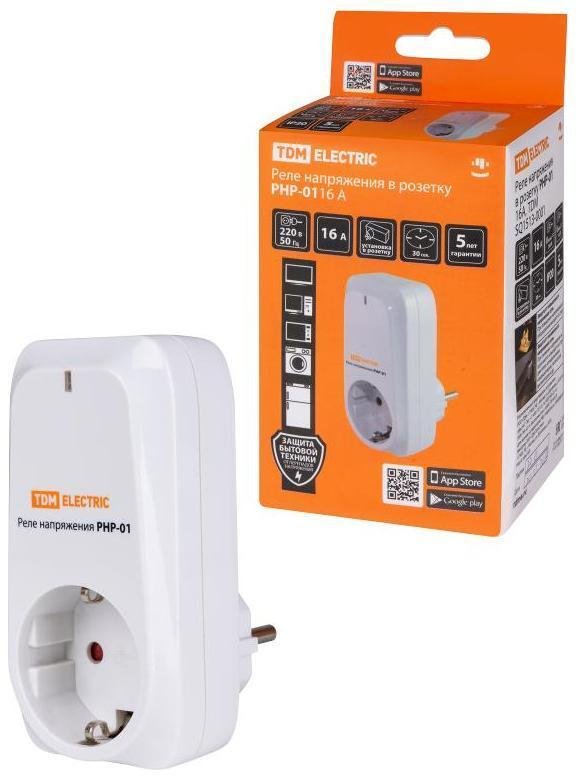TDM electric SQ1513-0001 Реле напряжения в розетку РНР-01, 16А