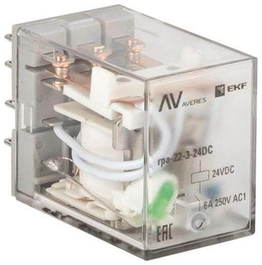 EKF rpa-22-3-24DC Реле промежуточное RPA 22/3 6A 24В DC AVERES [в упаковке 20, цена за 1 шт]