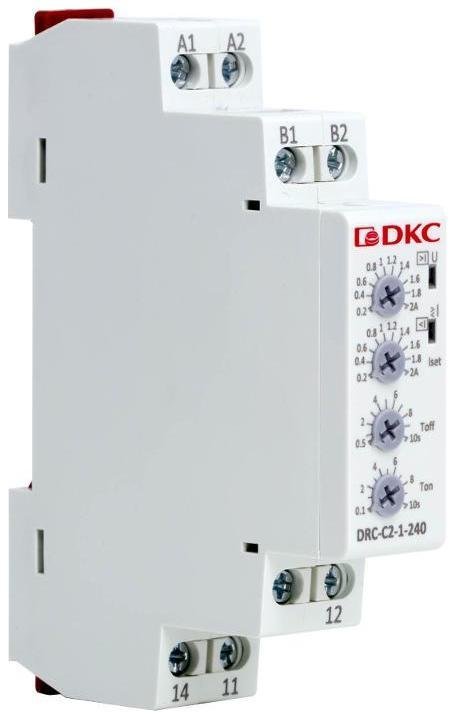 DKC DRC-C2-1-240 Реле контроля тока, тип DRC, 0.2-2А, конфигурация контакта 1CO, 24-240 AC/DC