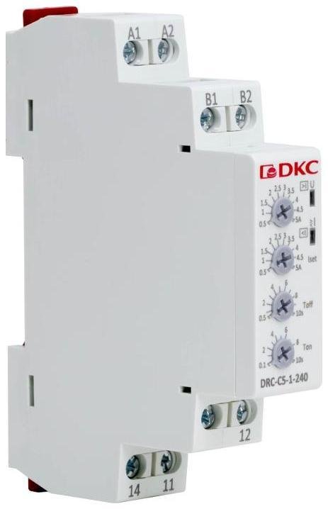DKC DRC-C5-1-240 Реле контроля тока, тип DRC, 0.5-5А, конфигурация контакта 1CO, 24-240 AC/DC