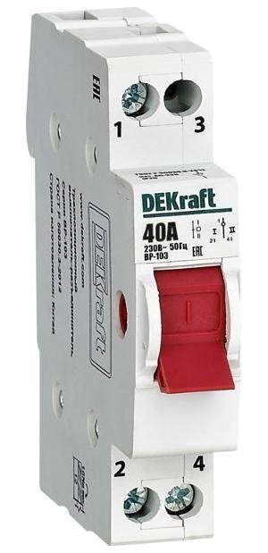 DEKraft 17204DEK Трехпозиционный выключатель-разъединитель 1P 40A ВР-103