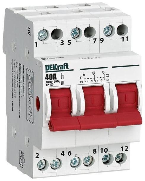 DEKraft 17216DEK Трехпозиционный выключатель-разъединитель 3P 40A ВР-103