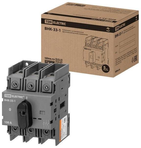 TDM electric SQ0744-0223 Рубильник ВНК-33-1 3П, 100 А, с установленной фронтальной ручкой управления