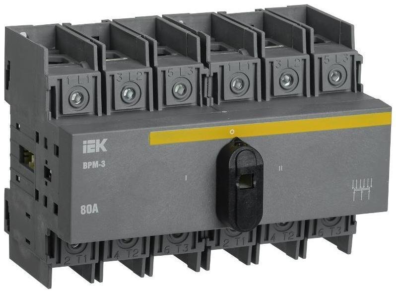 IEK MVR30-3-080 Выключатель-разъединитель модульный ВРМ-3 3P 80А