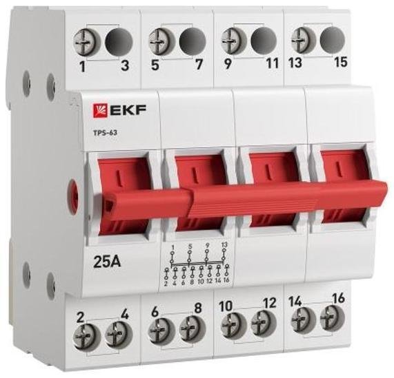 EKF TPS425 Трехпозиционный переключатель ТПС-63 4P 25А
