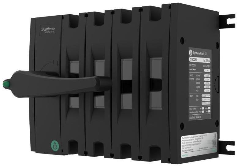 Systeme Electric SSD02504LF0250 ВЫКЛ-РАЗЪЕДИНИТЕЛЬ SYSTEMEPACT SD250 4P 250A РУКОЯТКА СЛЕВА ФРОНТ_РУКОЯТКА ЗАКАЗЫВАЕТСЯ ОТДЕЛЬНО