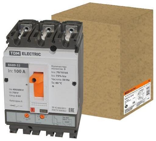 TDM electric SQ0751-0048 Автоматический выключатель ВА89-32 3Р 100А 70кА
