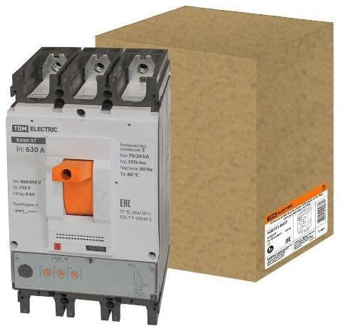 TDM electric SQ0751-0057 Автоматический выключатель ВА89-39 3Р 630А 70кА (три регулировки, ЭР)