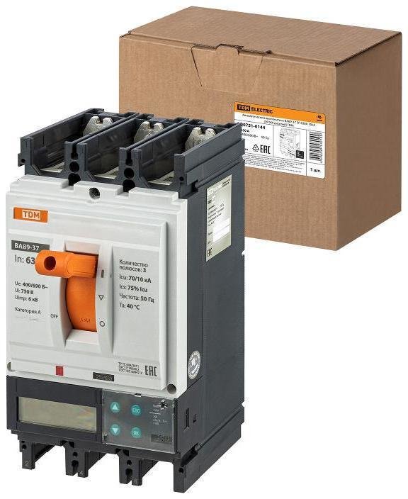 TDM electric SQ0751-0144 Автоматический выключатель ВА89-37 3Р 630А 70кА (ЭР-ЖК дисплей)