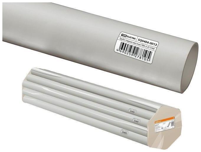 TDM electric SQ0404-0013 Труба гладкая жесткая ПВХ d 25 (74 м) длина 2 м индивид. штрихкод [в упаковке 74, цена за 1 м]