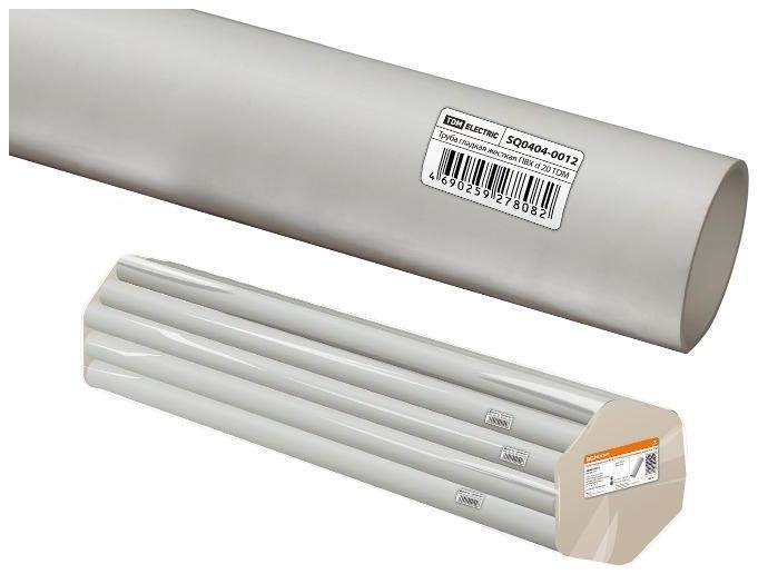 TDM electric SQ0404-0012 Труба гладкая жесткая ПВХ d 20 (104 м) длина 2 м индивид. штрихкод [в упаковке 104, цена за 1 м]