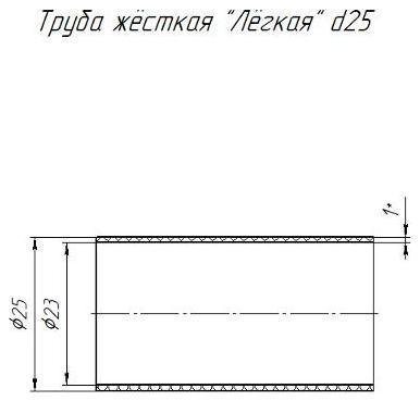 Промрукав PR05.0083 Труба жесткая ПВХ 3-х метровая легкая бук д25 (120м/уп) [в упаковке 120, цена за 1 м]