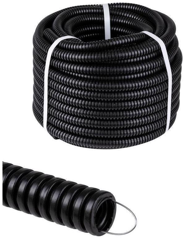 TDM electric SQ0413-2501 Труба гофрированная ПНД d 16 с зондом (25 м) легкая черная [в упаковке 25, цена за 1 м]