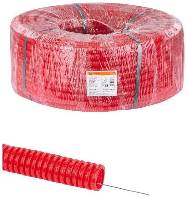 TDM electric SQ0413-0032 Труба гофрированная ПНД d 20 с зондом (100 м) легкая красная ТDM [в упаковке 100, цена за 1 м]