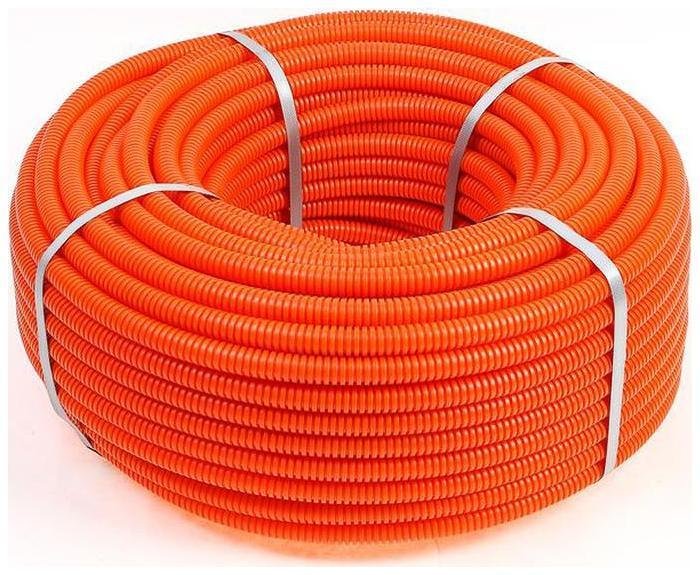 Rexant 28-0032-5 Труба гофрированная из ПНД с зондом ? 32 мм, оранжевая (25 м/уп.) [в упаковке 25, цена за 1 м]