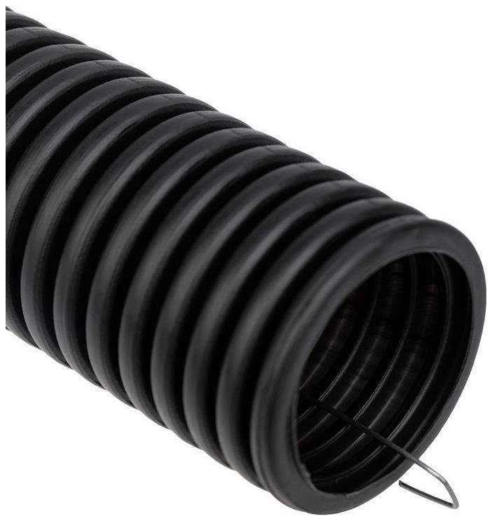 Rexant 28-0050-3 Труба гофрированная из ПНД, с зондом, черная, D50 мм (бухта 15 м/уп.) [в упаковке 15, цена за 1 м]