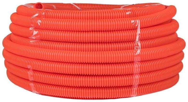 EKF tpnd-32-o Труба гибкая гофрированная ПНД 32мм с протяжкой Plast (50м) оранжевый [в упаковке 50, цена за 1 м]