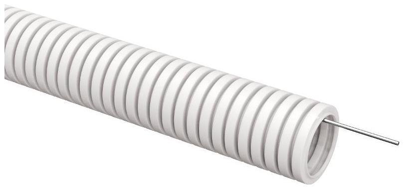 IEK ET-TG21-121-032-025-K01 ELASTA Труба гофрированная ПВХ d=32мм с зондом белая (25м) [в упаковке 25, цена за 1 м]