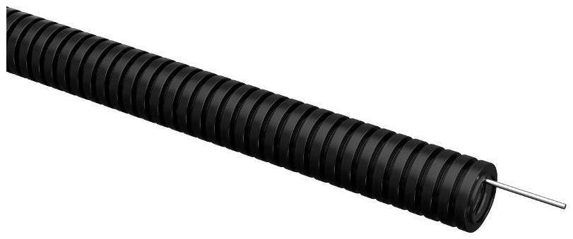 IEK ET-TG21-121-020-100-K02 ELASTA Труба гофрированная ПВХ d=20мм с зондом черная (100м) [в упаковке 100, цена за 1 м]